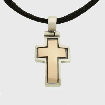 Silber Kreuz mit Gold 14 Karat