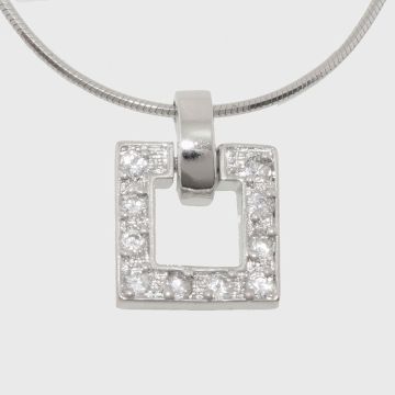 Silver pendant with zircon stones