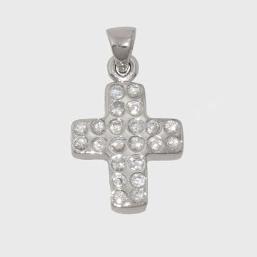 Silber Kreuz 925 mit Zirkon Steinen