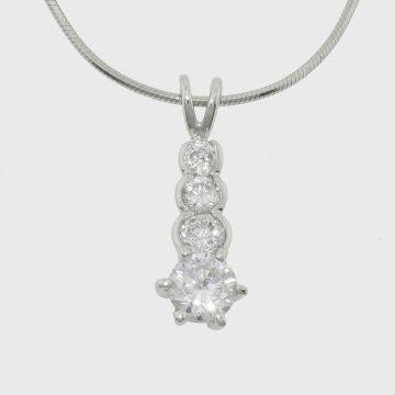 Silver pendant with zircon stones 