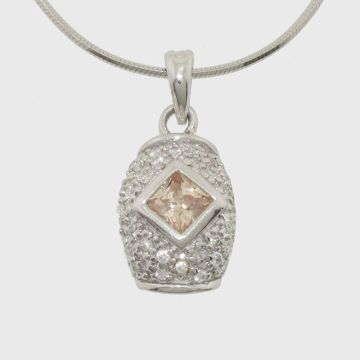 Silver pendant with zircon stones and citrin