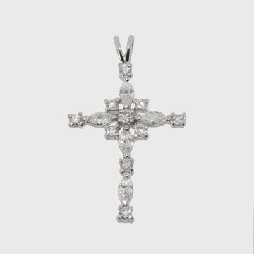 Silber Kreuz 925 mit Zirkon Steinen