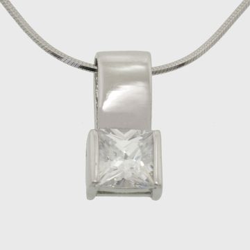Silver pendant with zircon stone 