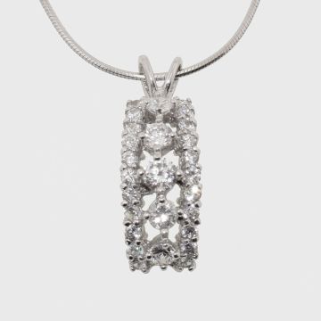 Silber Anhänger mit Zirkon Steinen