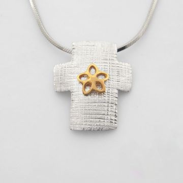 Kreuz Silber  Vergoldet