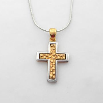 Kreuz Silber  Vergoldet