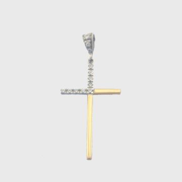 Kreuz Weiß Gelbgold 14ct