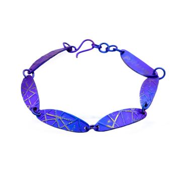 Anodized titanium twist bracelet .In different colours