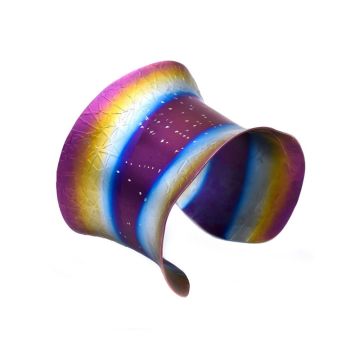 Wide Curved Titanium Bracelet. Various colors