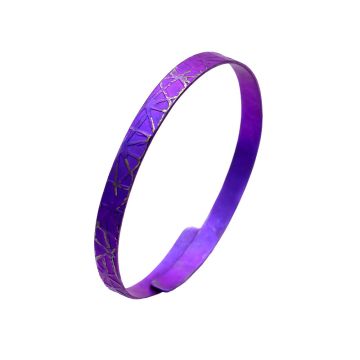 Adjustable Textured Titanium Slim Cuff Bracelet.In different colours