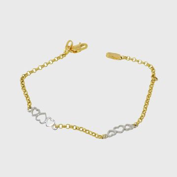 Kinderarmband Weiß Gelbgold 14kt