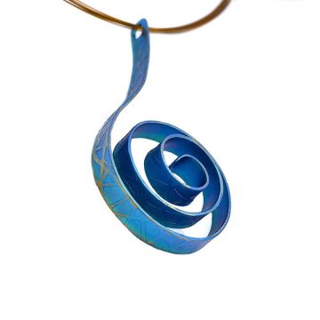 Spiral Pendant Made Of Anodized Titanium