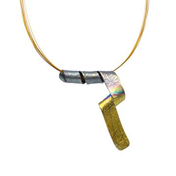 Anodized Twisted Titanium Pendant