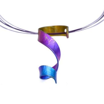 Anodized Titanium Twisted Pendant