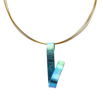 Anodized Titanium Twisted Ribbon Pendant