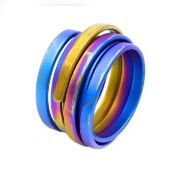 Rainbow Ribbon Titanium Ring. In different colors