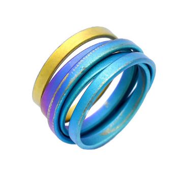Colorful anodized titanium ring for women . In various combinations