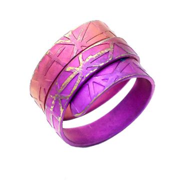 Statement Textured Titanium Ring. In various colors