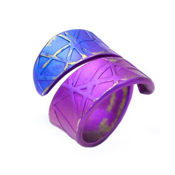 Anodized Titanium Ring in Organic Shape.In various colors
