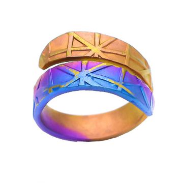 Anodized Titanium Round Flat Ring. In different colours